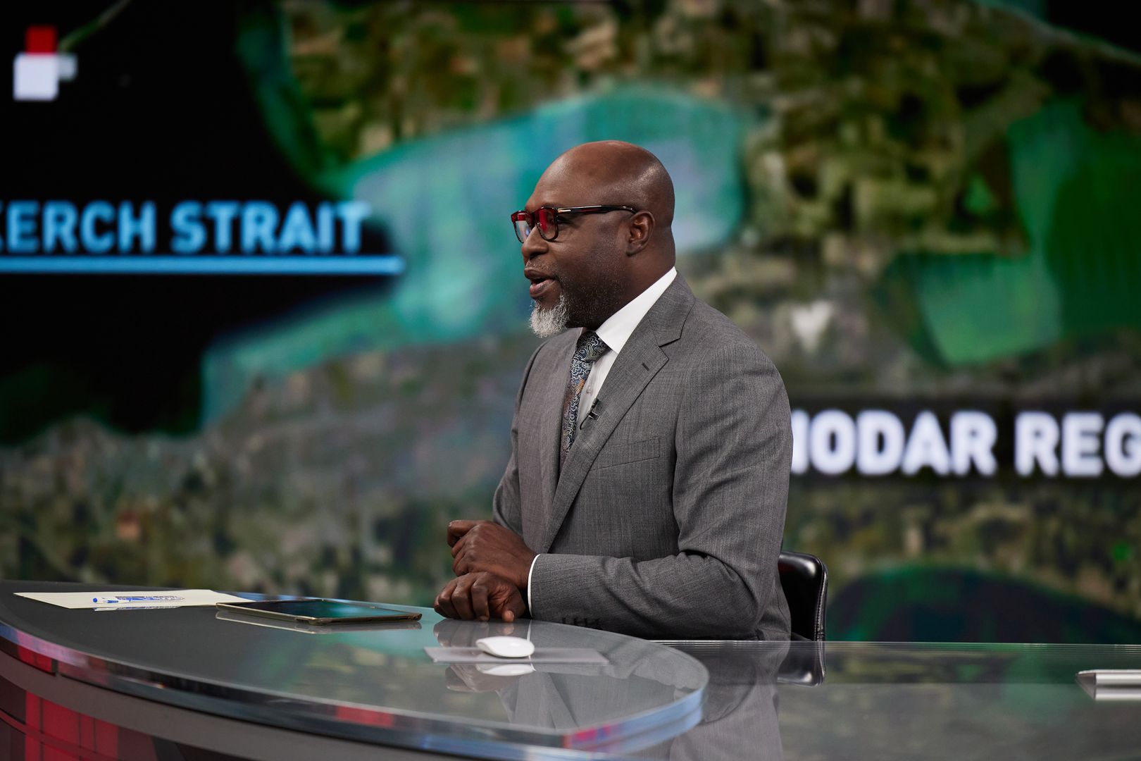 Journalist in studio