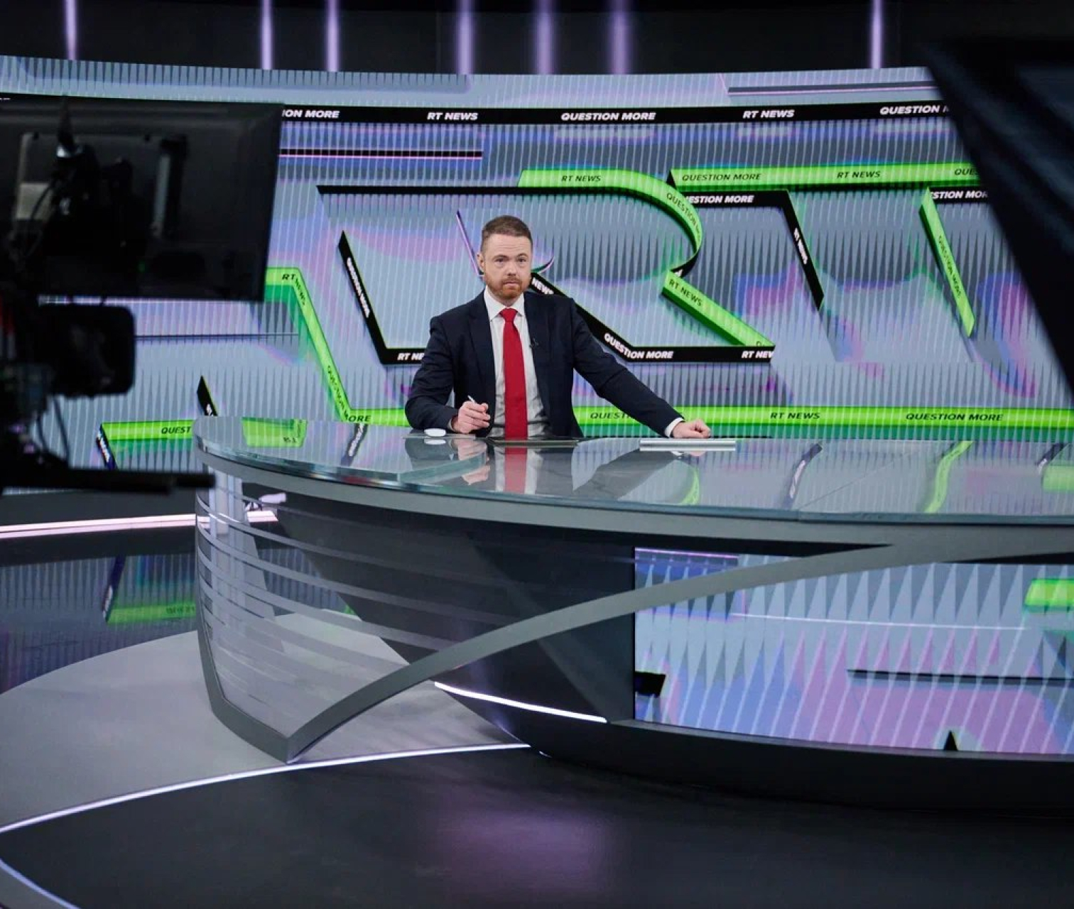 Journalist in studio