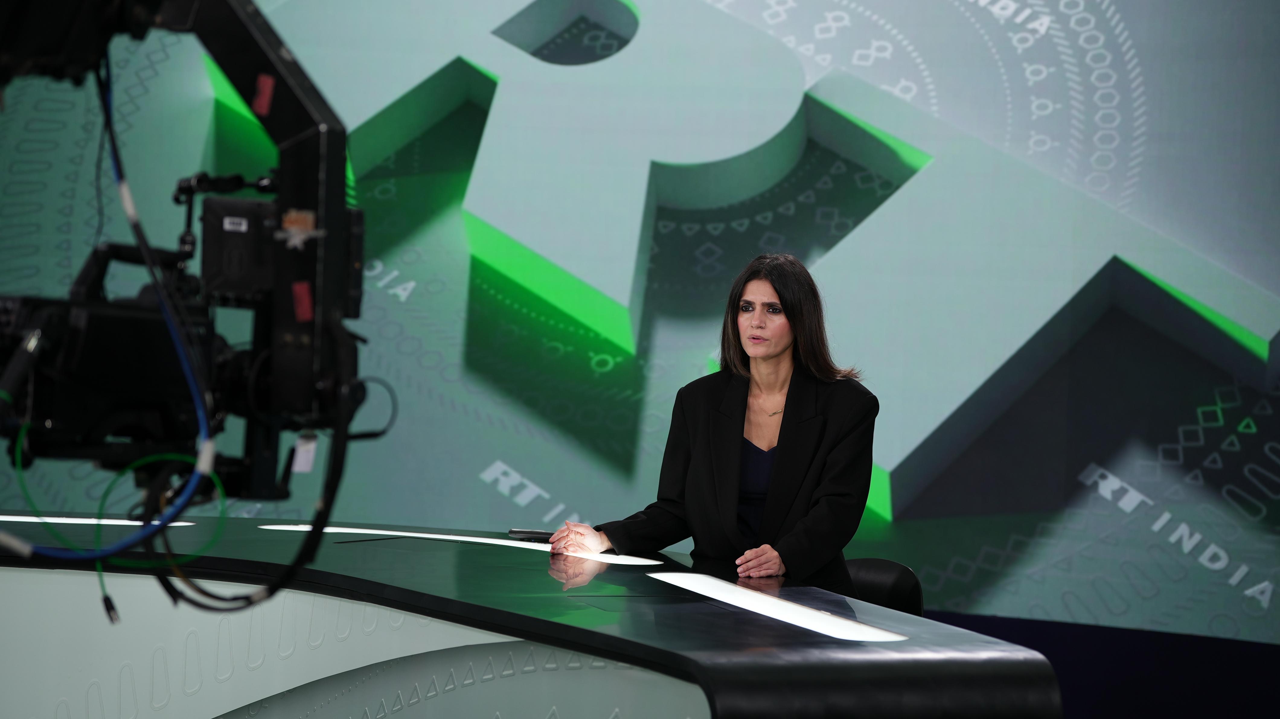 Journalist in studio